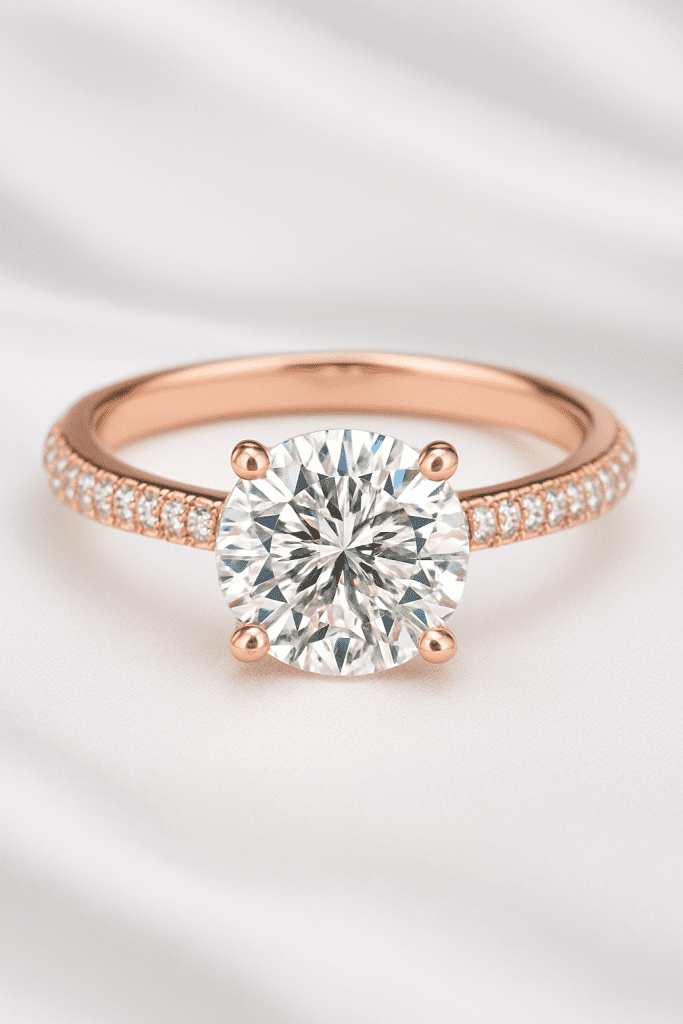 rose gold ring diamond retouched