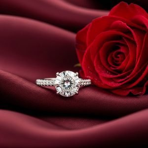 diamond ring with rose